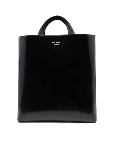 Shop Prada Totes Bag In Black