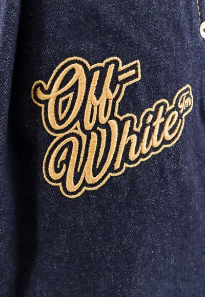 Shop Off-white 90s Logo Bermuda Shorts In Blue