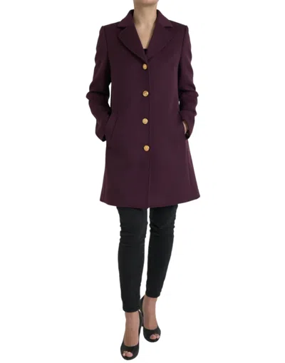 Shop Dolce & Gabbana Elegant Purple Wool-cashmere Trench Coat