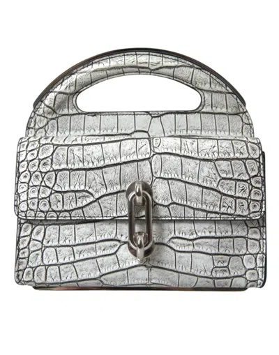 Shop Balenciaga Metallic Silver Alligator Leather Mini Bag