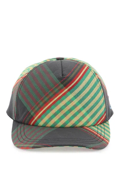 Shop Vivienne Westwood Combat Tartan Baseball Cap Hat In Multicolor