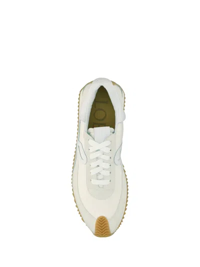 Shop Loewe Men Flow Runner Sneakers In White