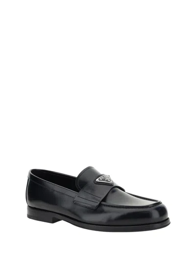Shop Prada Men Loafers In Black