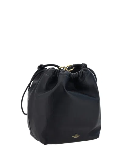 Shop Valentino Garavani Women Vlogo Pouf  Garavani Bucket Bag In Black