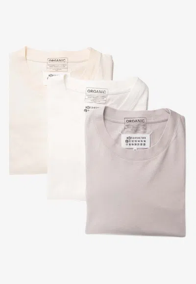 Shop Maison Margiela Basic Crewneck T-shirts - Set Of 3 In Multicolor