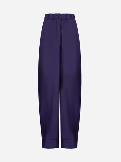Shop Blanca Vita Petroy Satin Trousers In Purple