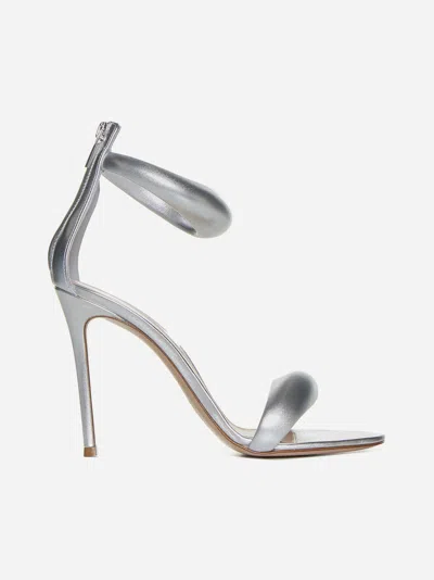 Shop Gianvito Rossi Bijoux Nappa Leather Sandals In Silver