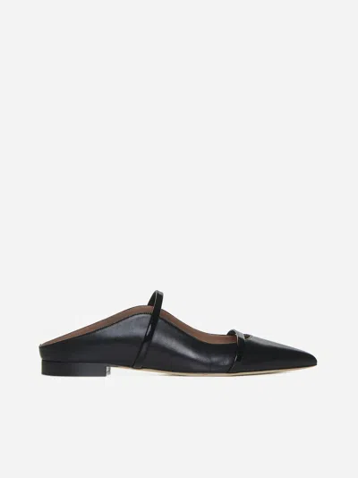 Shop Malone Souliers Maureen Nappa Leather Flat Mules In Black