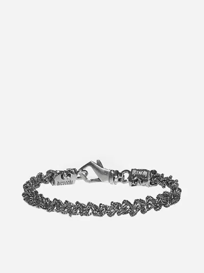 Shop Emanuele Bicocchi Knot Braid Bracelet In Silver