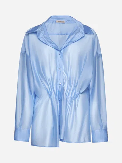 Shop Blanca Vita Caesalpina Lyocell-blend Shirt In Sky Blue