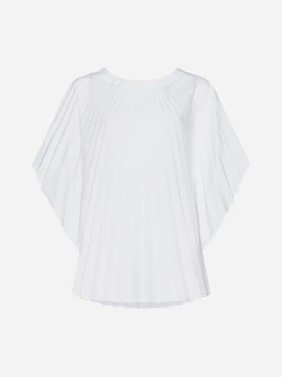 Shop Blanca Vita Tamarix Pleated Blouse In White
