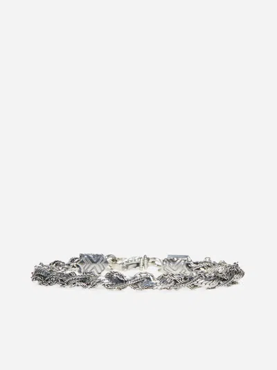 Shop Emanuele Bicocchi Round Small Braid Bracelet In Silver