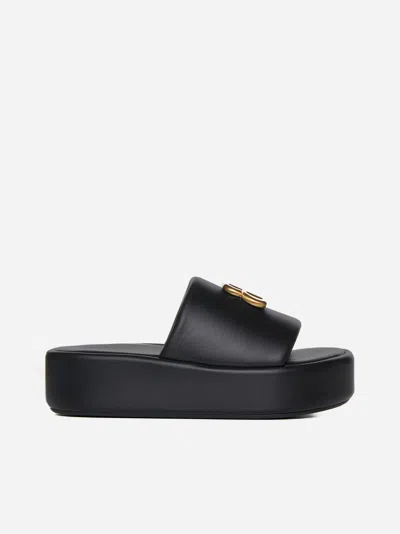 Shop Balenciaga Rise Nappa Leather Sandals In Black