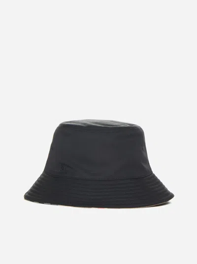 Shop Burberry Logo Cotton-blend Bucket Hat In Black