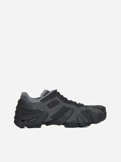 Shop Bottega Veneta Flex Mesh And Rubber Sneakers In Light Graphite,black
