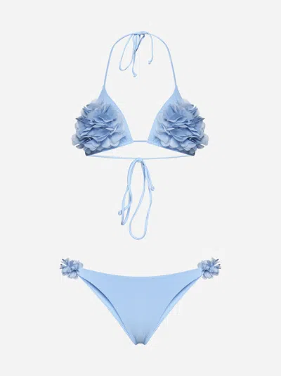 Shop La Reveche Shanya Frills Bikini In Sky