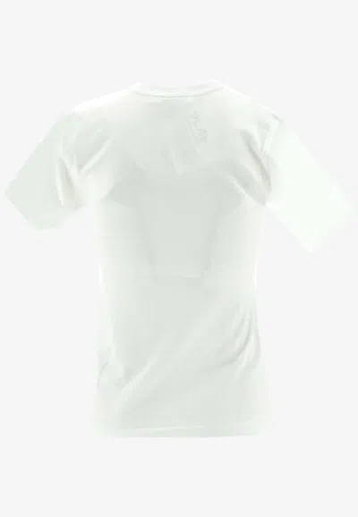 Shop Comme Des Garçons Play Camouflage Heart Crewneck T-shirt In White