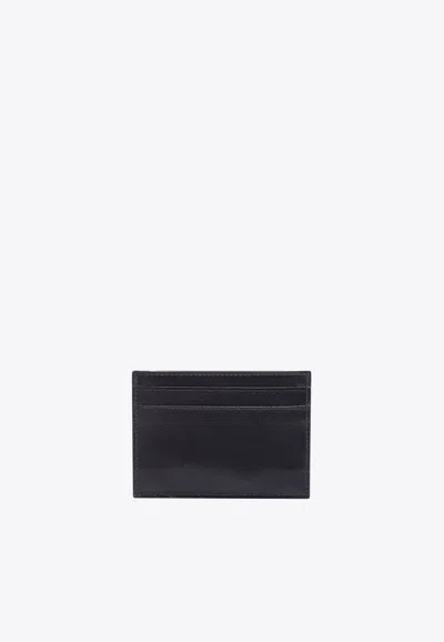 Shop Saint Laurent Cassandre Calf Leather Cardholder In Black