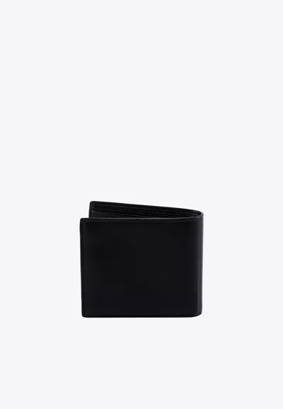Shop Saint Laurent Cassandre East/west Calf Leather Wallet In Black