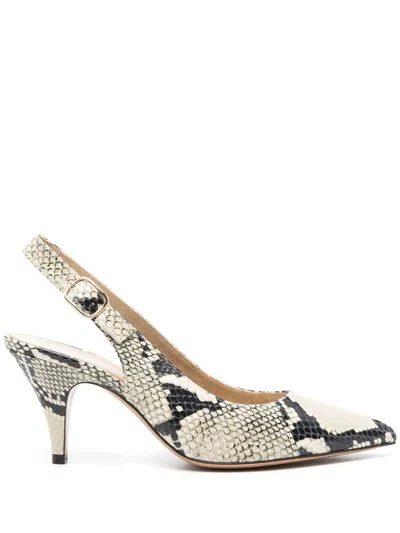 Khaite River Python-effect Leather Slingback Pumps In Nude & Neutrals