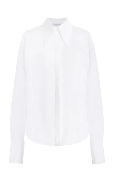 Shop Gabriela Hearst Albruna Shirt In White Aloe Linen