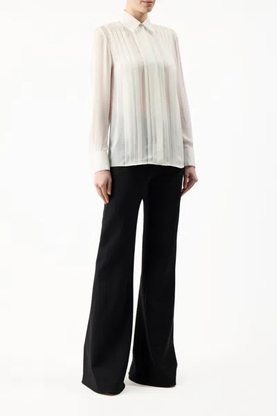 Shop Gabriela Hearst Aime Shirt In Silk Georgette In Ivory