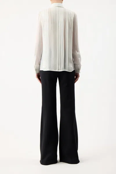 Shop Gabriela Hearst Aime Shirt In Silk Georgette In Ivory