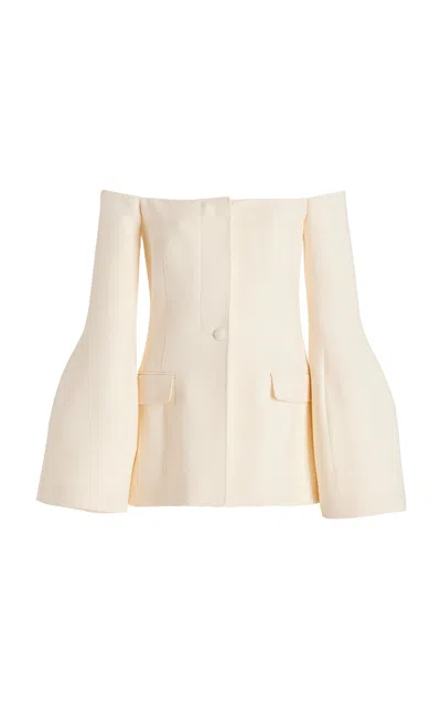 Shop Gabriela Hearst Ambrose Jacket In Ivory Wool Silk Cady