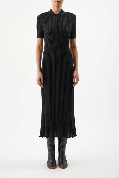 Shop Gabriela Hearst Amor Knit Dress In Black Cashmere Silk
