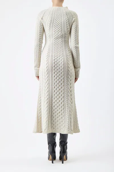 Shop Gabriela Hearst Amaris Knit Dress In Ivory Cashmere