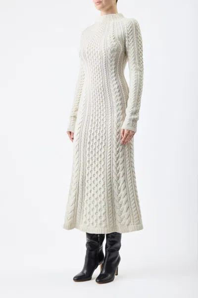 Shop Gabriela Hearst Amaris Knit Dress In Ivory Cashmere