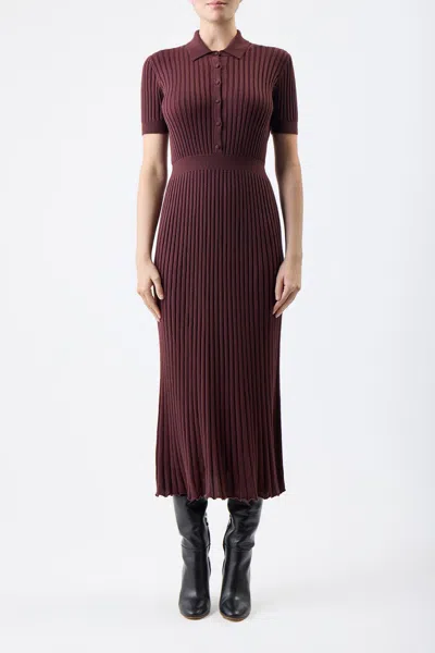 Shop Gabriela Hearst Amor Knit Dress In Deep Bordeaux Cashmere Silk