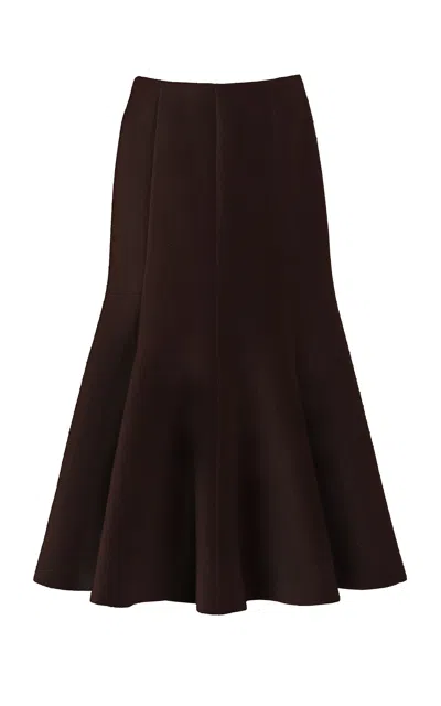 Shop Gabriela Hearst Amy Skirt In Chocolate Recycled Cashmere Felt