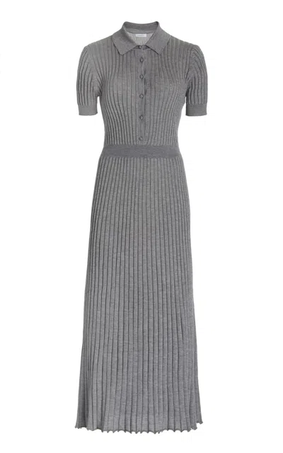 Shop Gabriela Hearst Amor Knit Dress In Heather Grey Cashmere Silk