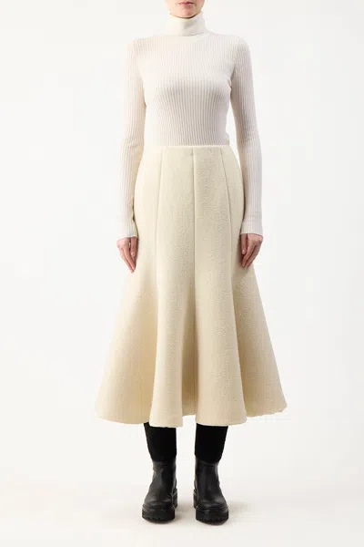 Gabriela Hearst Amy Skirt In Ivory Recycled Cashmere Felt In Ivory