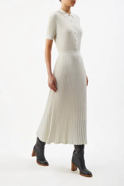 Shop Gabriela Hearst Amor Knit Dress In Ivory Cashmere Silk