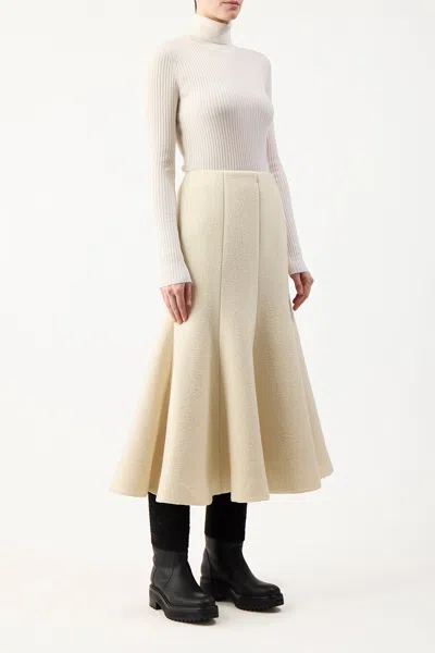 Gabriela Hearst Amy Skirt In Ivory Recycled Cashmere Felt In Ivory