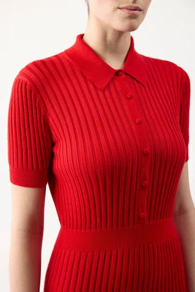 Shop Gabriela Hearst Amor Knit Dress In Red Topaz Cashmere Silk