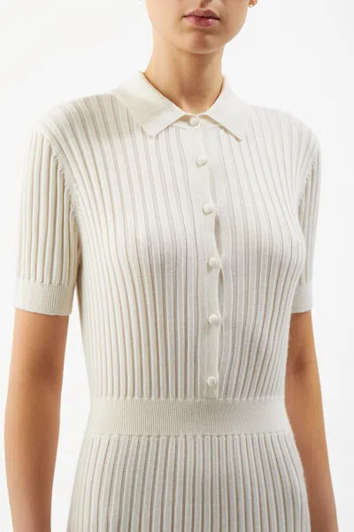 Shop Gabriela Hearst Amor Knit Dress In Ivory Cashmere Silk