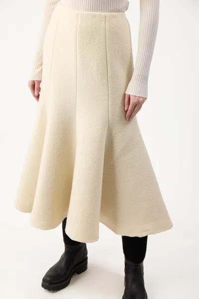 Gabriela Hearst Amy Skirt In Ivory Recycled Cashmere Felt In Ivory