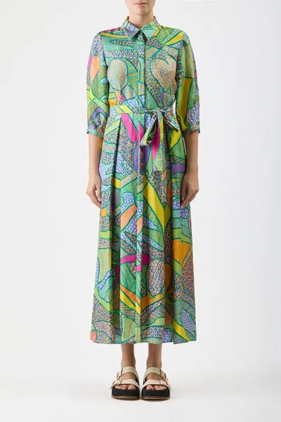 Shop Gabriela Hearst Andy Dress In Multicolor Printed Silk
