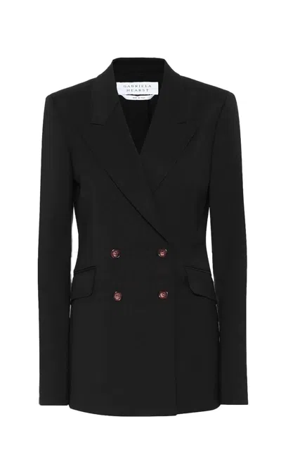 Shop Gabriela Hearst Angela Blazer In Black Wool