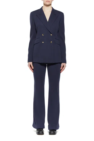 Shop Gabriela Hearst Angela Blazer In Dark Navy Wool