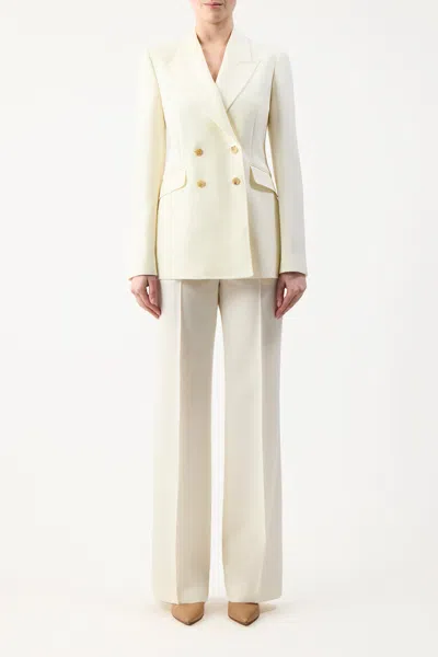 Shop Gabriela Hearst Angela Blazer In Ivory Wool