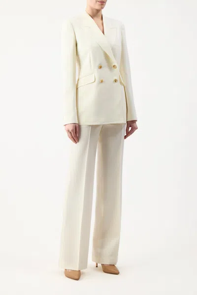 Shop Gabriela Hearst Angela Blazer In Ivory Wool