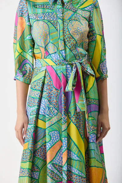 Shop Gabriela Hearst Andy Pleated Dress In Green Multi Printed Silk Twill In Multicolor