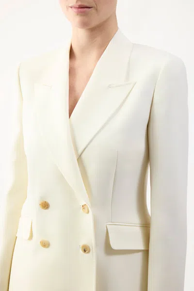 Shop Gabriela Hearst Angela Blazer In Ivory Wool