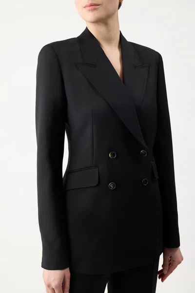 Shop Gabriela Hearst Angela Blazer In Black Wool
