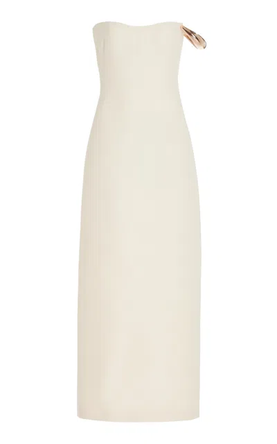 Shop Gabriela Hearst Anica Dress In Ivory Wool Silk Cady