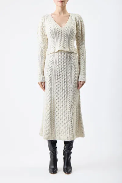 Shop Gabriela Hearst Arwel Knit Sweater In Ivory Cashmere